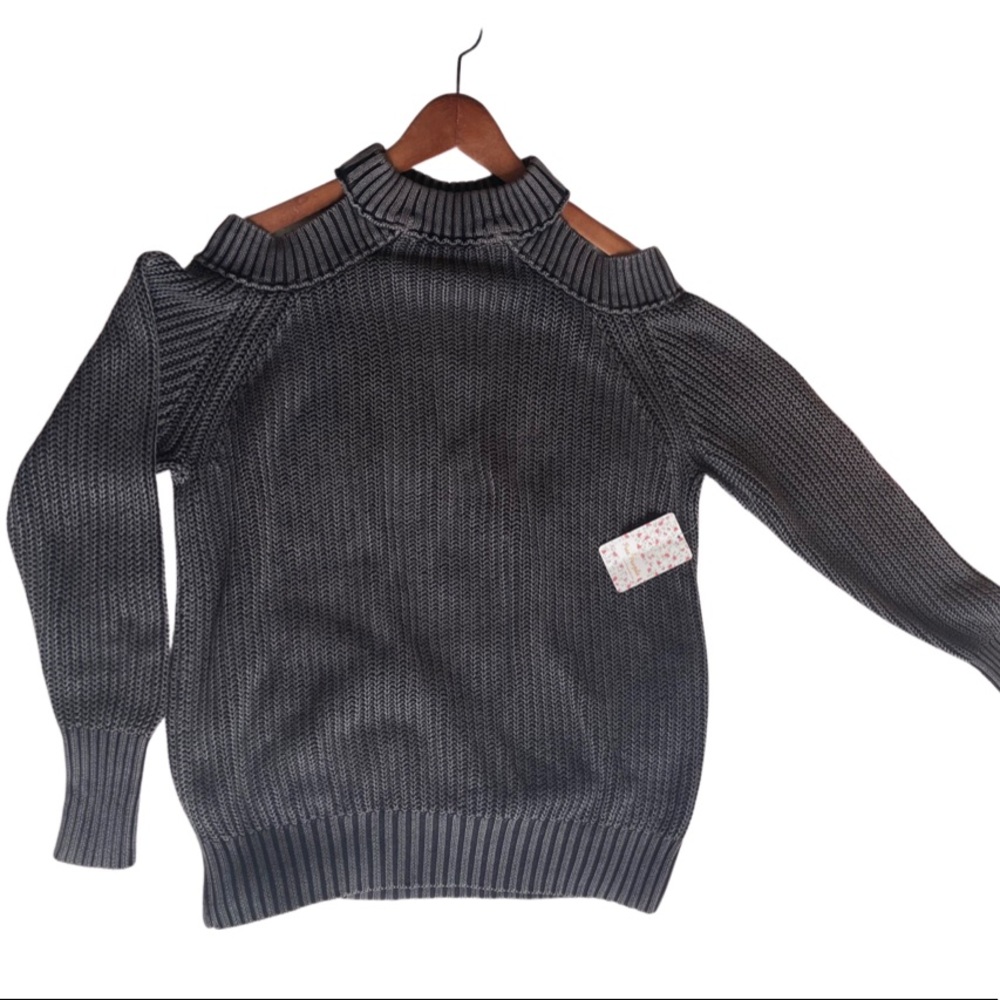 Free People Gray/Black Sweater